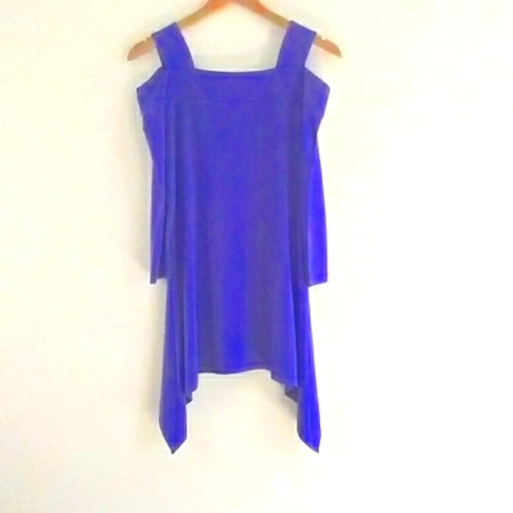 Midnight Velvet Off Shoulder Purple Tunic, Size S